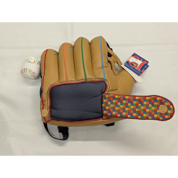Lazoo Baseball Mitt Mini Backpack Bag Soft Plush Vinyl Travel Buddy NEW - Picture 2 of 9